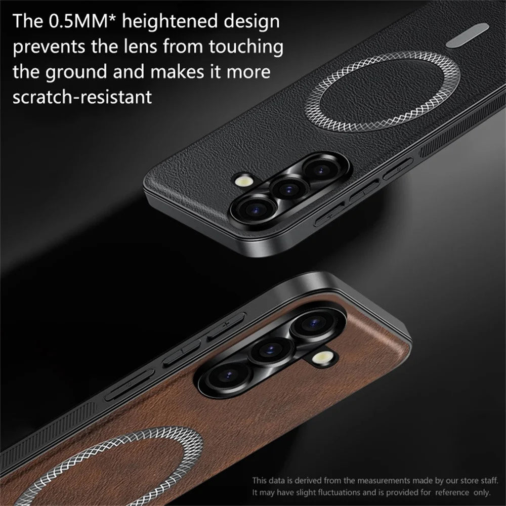 For Samsung Galaxy A57 5G Case PU TPU PC Phone Back Cover with Metal Lens Frame - Black - 5