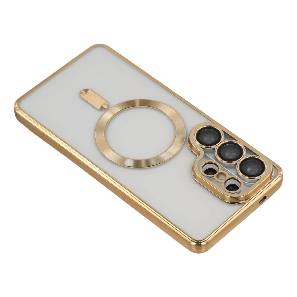 X-LEVEL For Samsung Galaxy S26 Ultra Magnetic Case Electroplating Full Camera Protection TPU Phone Cover - Gold - 6