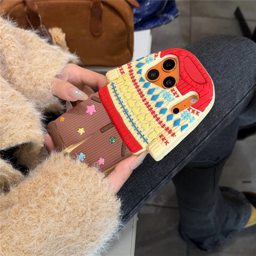 For iPhone 18 Pro / 17 Pro Case Cute Sweater Design Shockproof Silicone Phone Back Cover - 4