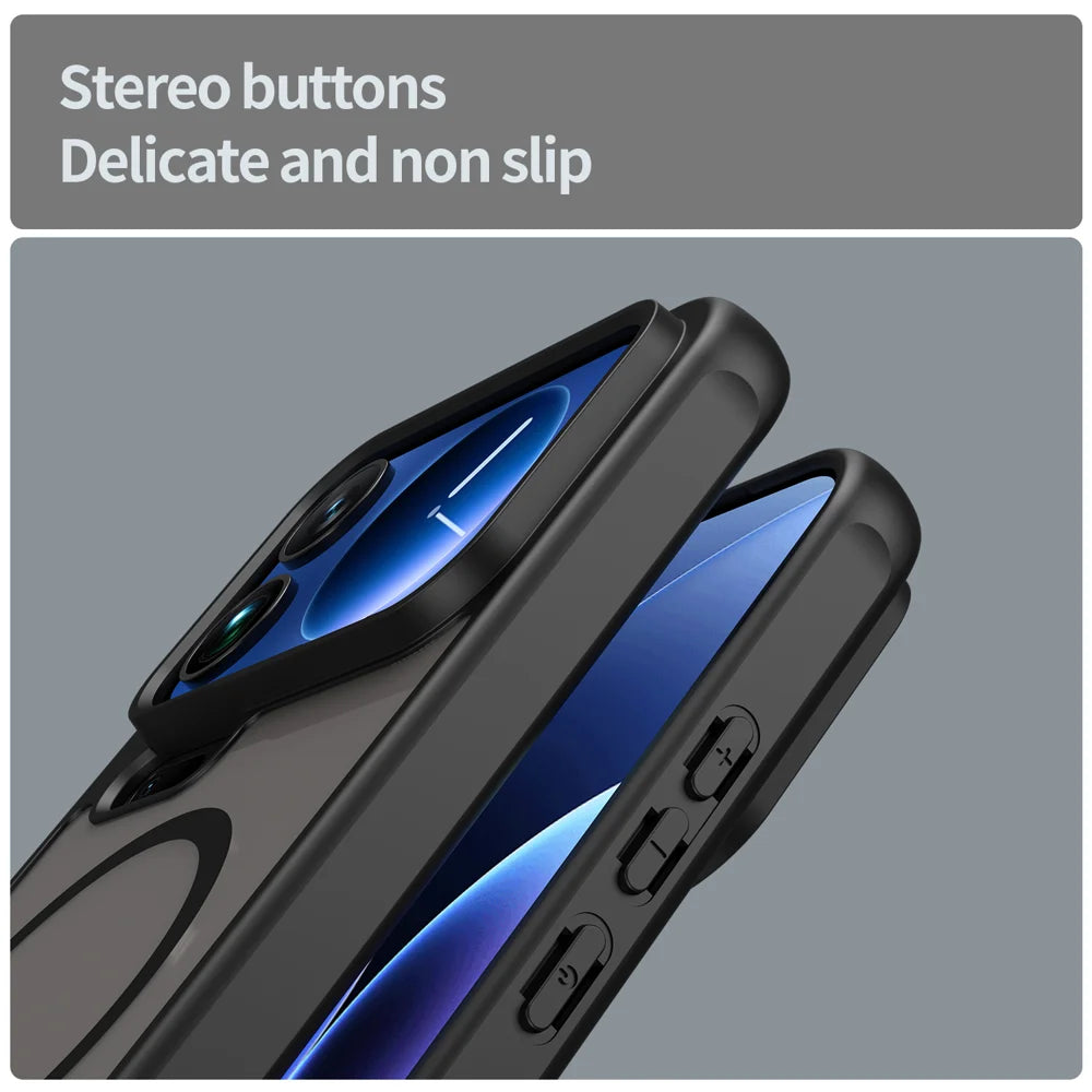 WANLONFENG For Xiaomi 17 Pro Max Magnetic Case with Screen Film  FD Series Skin Touch TPU + PC Phone Back Cover - Black - 7