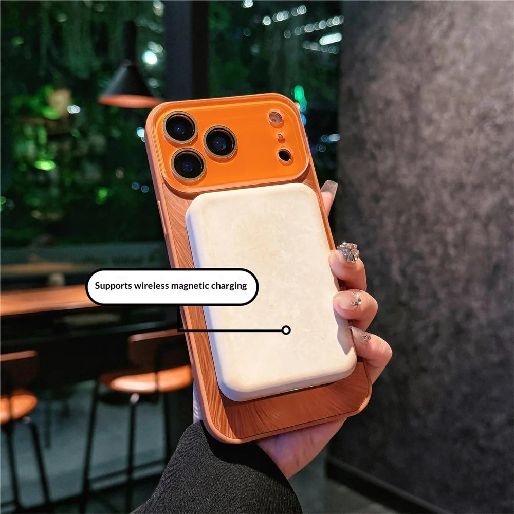 For iPhone 17 Pro Max Magnetic Case Camlet TPU PC Protective Phone Cover Compatible with MagSafe - Orange - 2