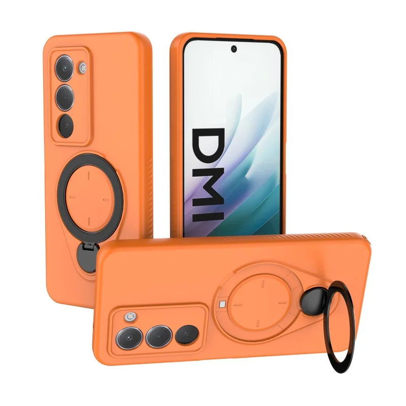 WANLONFENG For Xiaomi Redmi 15 5G (Global) (169mm) Case with Tempered Glass  JH Series PC TPU Kickstand Phone Cover - Orange - 4