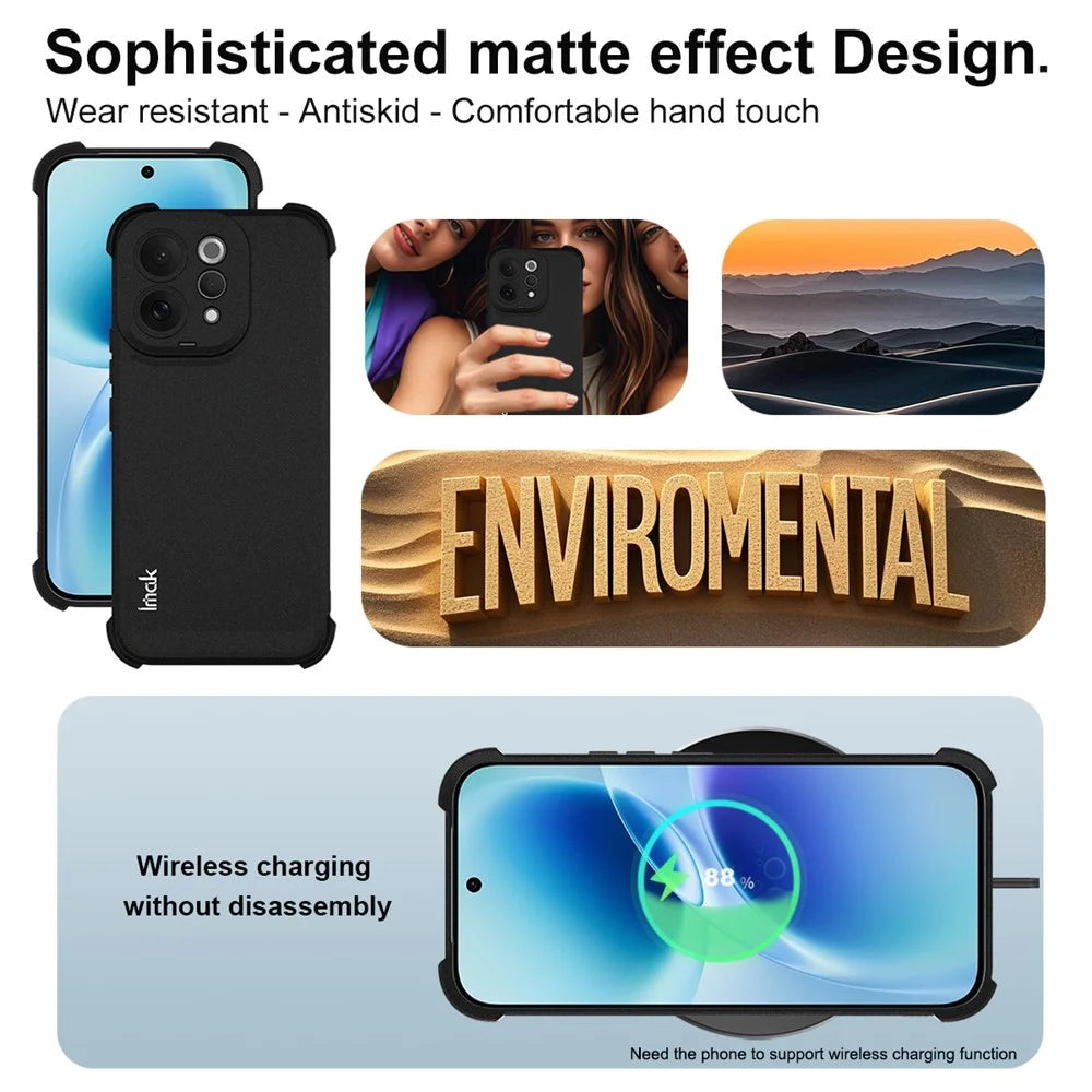 IMAK For vivo S50 5G Case TPU Phone Cover Airbag Shockproof Protection - Matte Black - 5