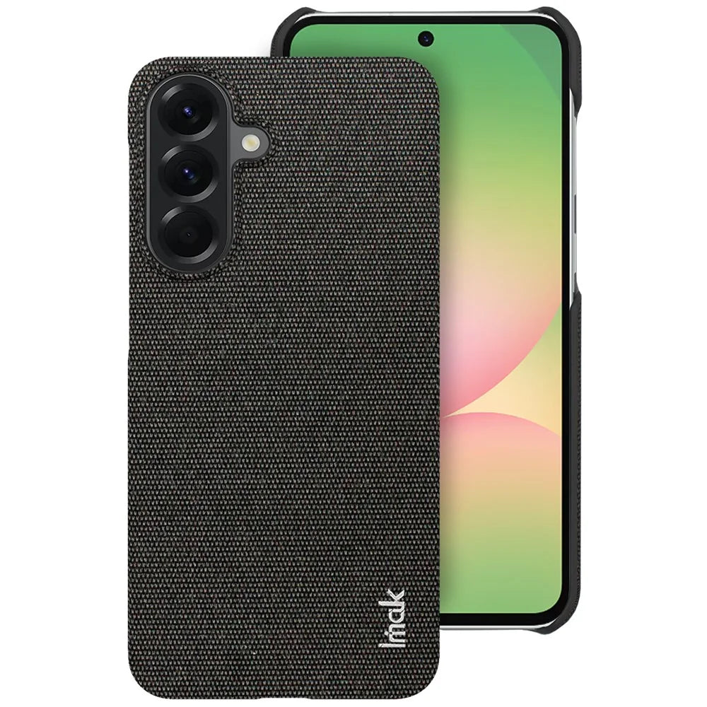 IMAK Ruiyi Series for Samsung Galaxy A57 5G Case Fabric Texture Leather + PC Phone Back Cover - Black - 1