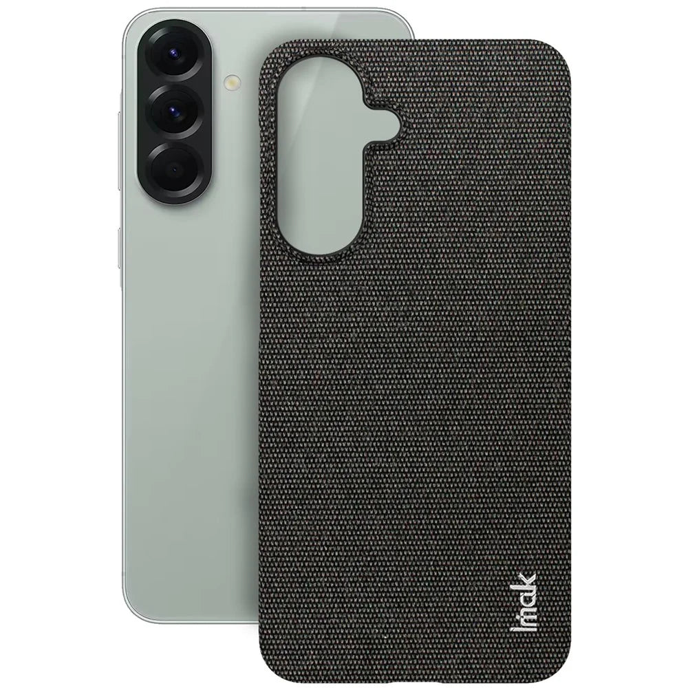 IMAK Ruiyi Series for Samsung Galaxy A57 5G Case Fabric Texture Leather + PC Phone Back Cover - Black - 4