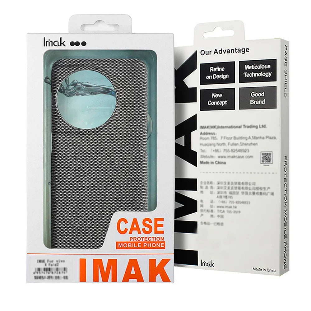 IMAK Ruiyi Series for Samsung Galaxy A57 5G Case Fabric Texture Leather + PC Phone Back Cover - Black - 5