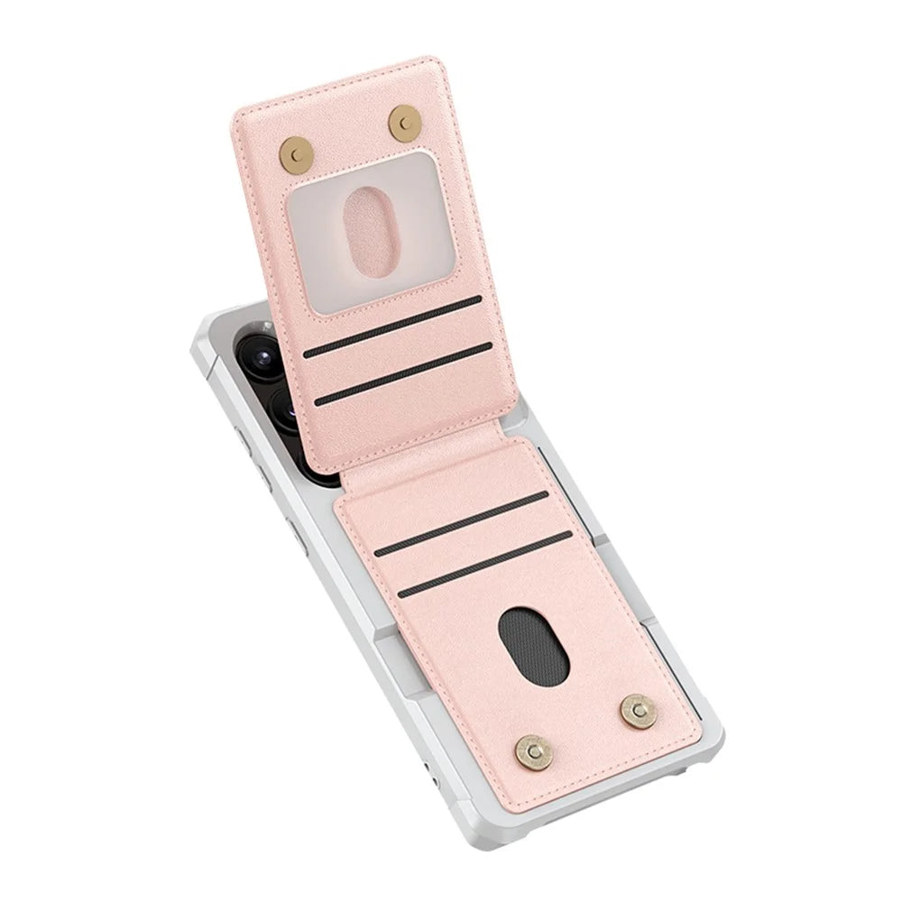 For Samsung Galaxy S25 FE Case Vertical Flip Card Slot Kickstand Leather + TPU Phone Cover - Light Pink - 6