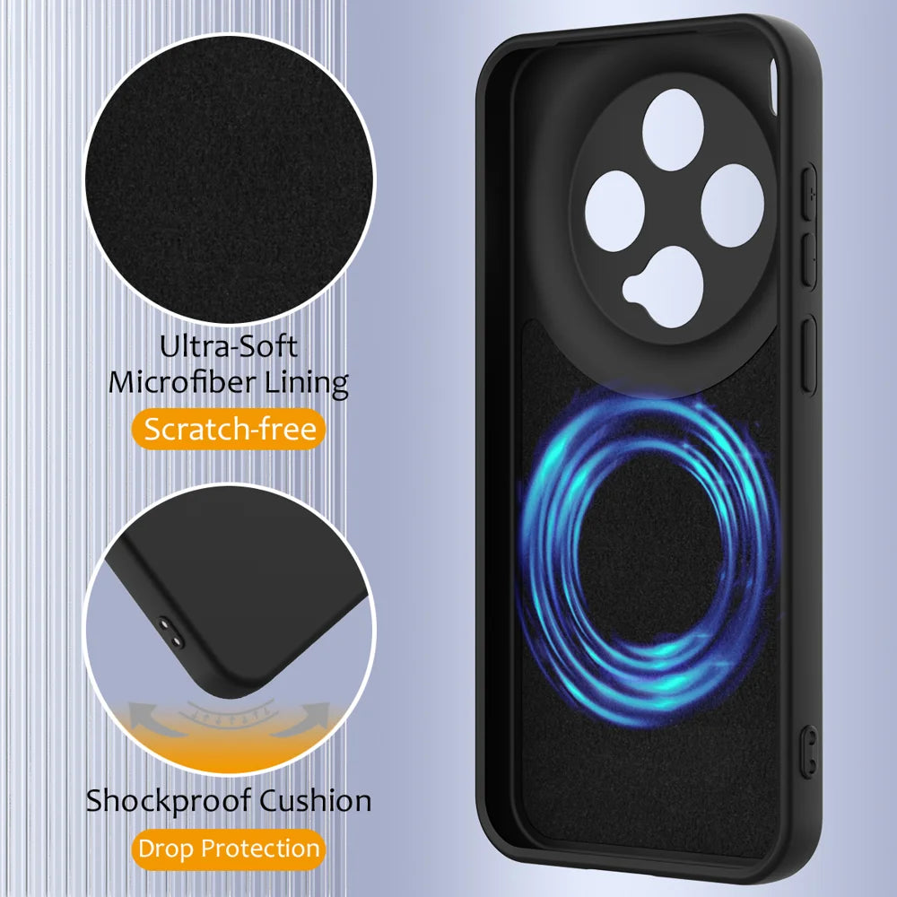 For vivo X300 5G Magnetic Case Anti-Drop Liquid Silicone Phone Cover with Lanyard - Black - 7