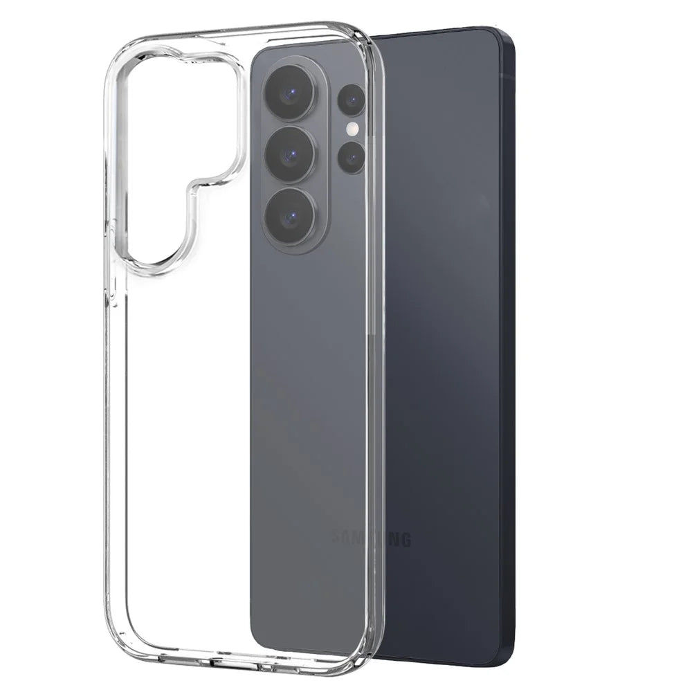 NORTHJO For Samsung Galaxy S26 Ultra Case Soft TPU Clear Phone Cover with Tempered Glass Screen Protector (Support Fingerprint Unlock) - Transparent - 2