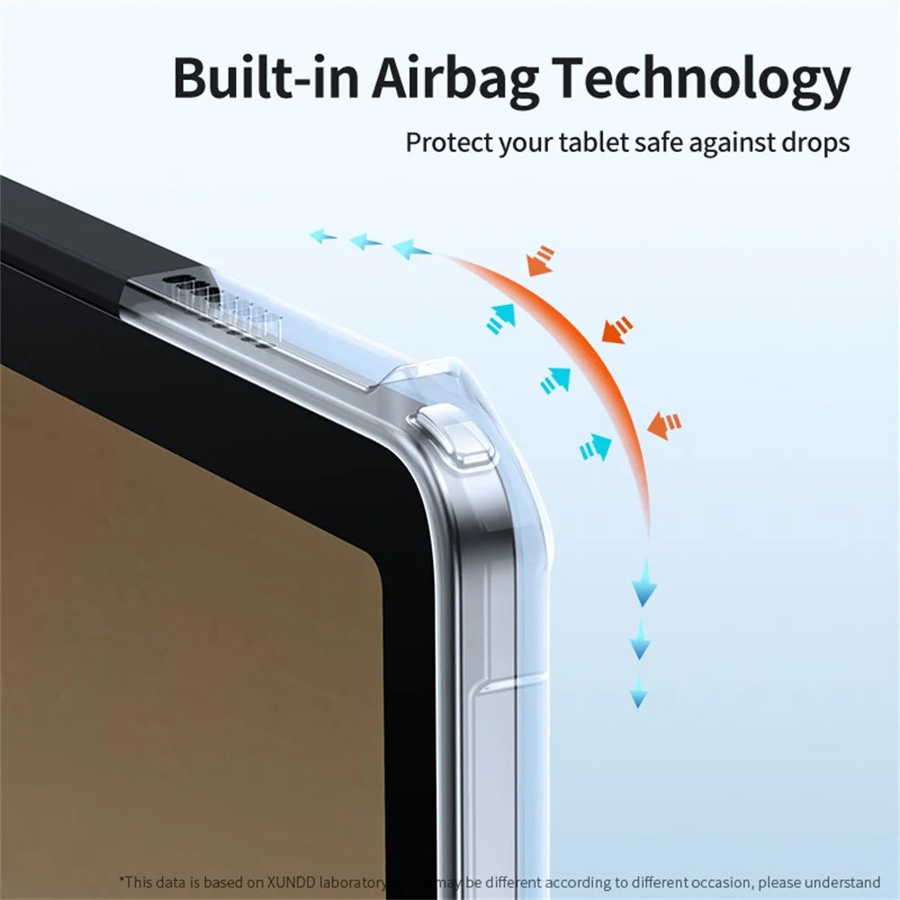 XUNDD Tablet Case For Samsung	Galaxy Tab A11  /  A9 Leather Kickstand TPU + PC Airbag Protection Tablet Cover - Black - 3