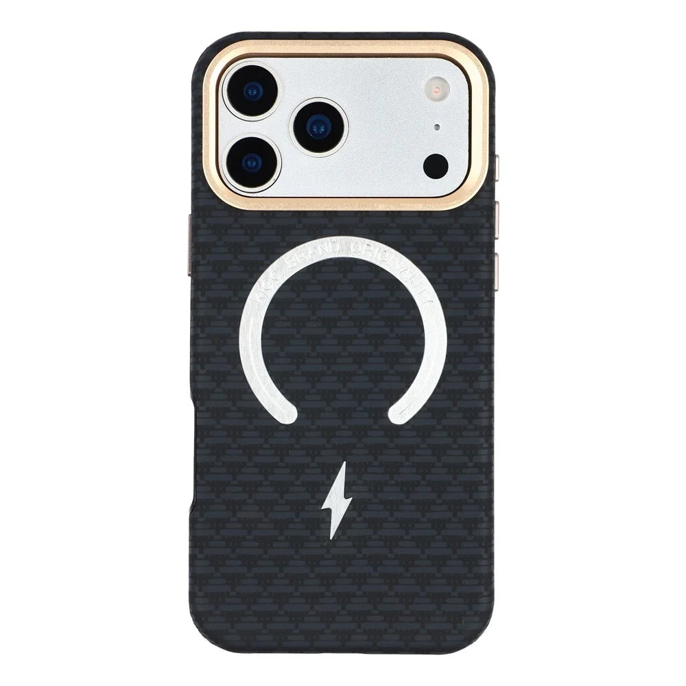KIGC For iPhone 17 Pro Case Compatible with MagSafe Metal Lens Frame PC Slim Phone Cover - Black - 2