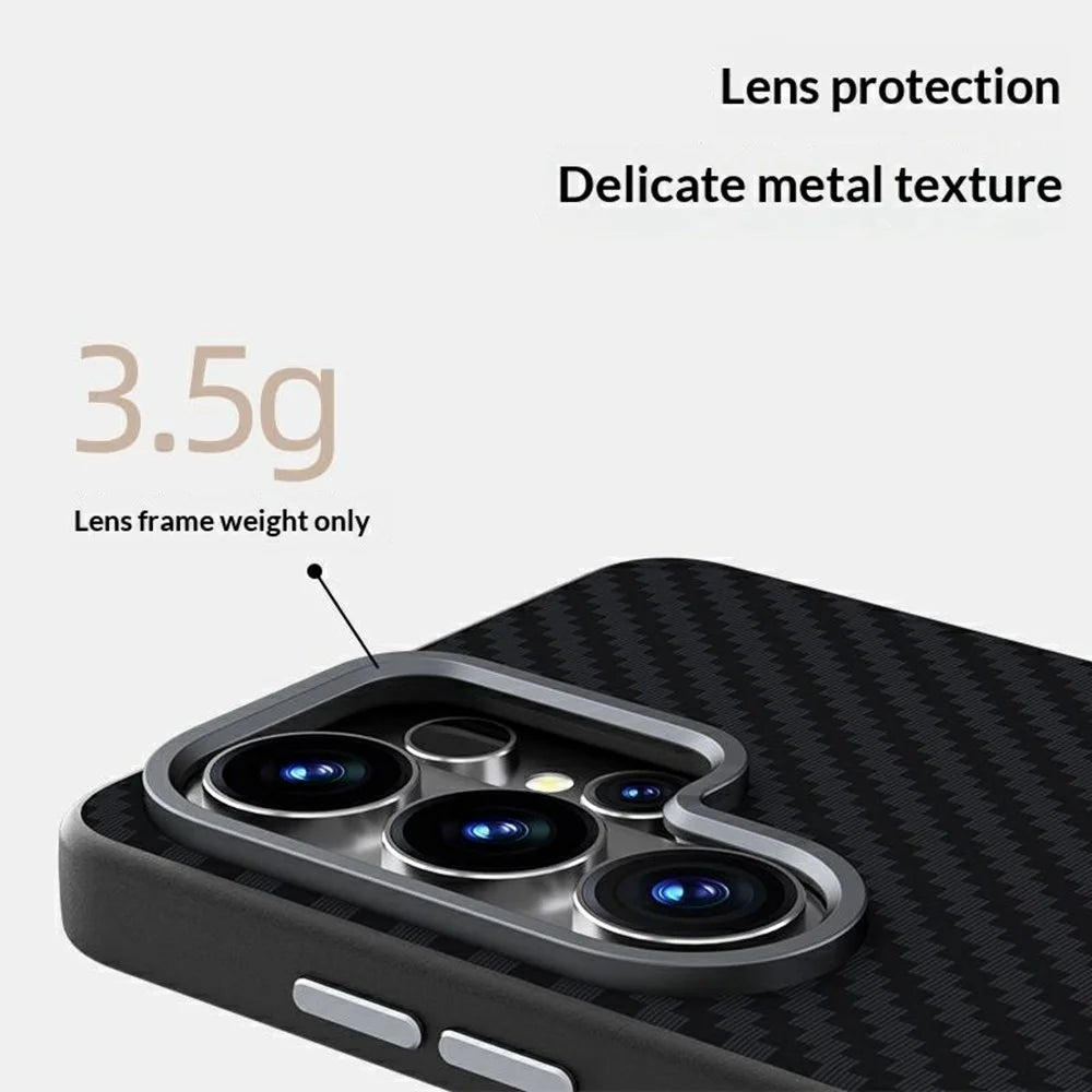 ABEEL For Samsung Galaxy S26 Magnetic Case Carbon Fiber Texture Phone Back Cover - Black - 6