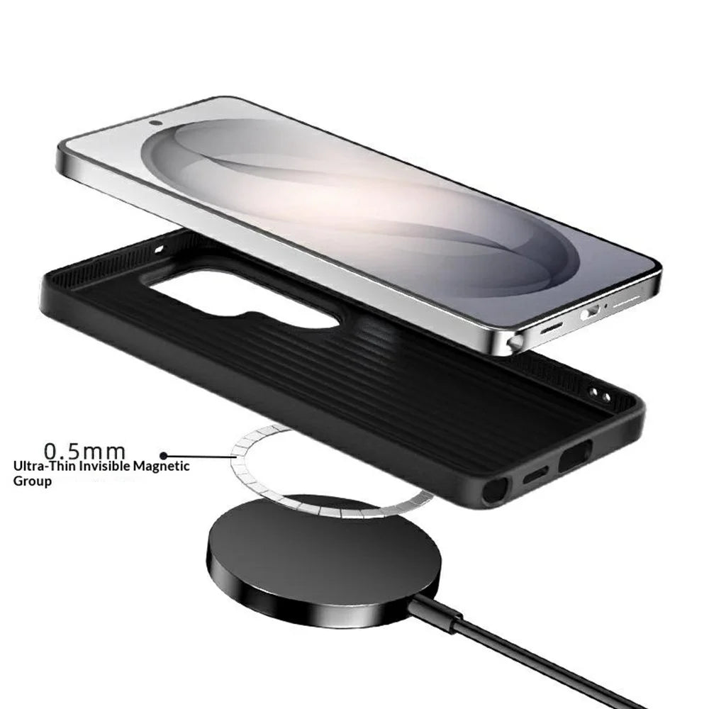 ABEEL For Samsung Galaxy S26 Magnetic Case Micro-Embossing 6D Printed PC TPU Aluminum Alloy Leather Phone Cover - Outstanding No. 1 - 7