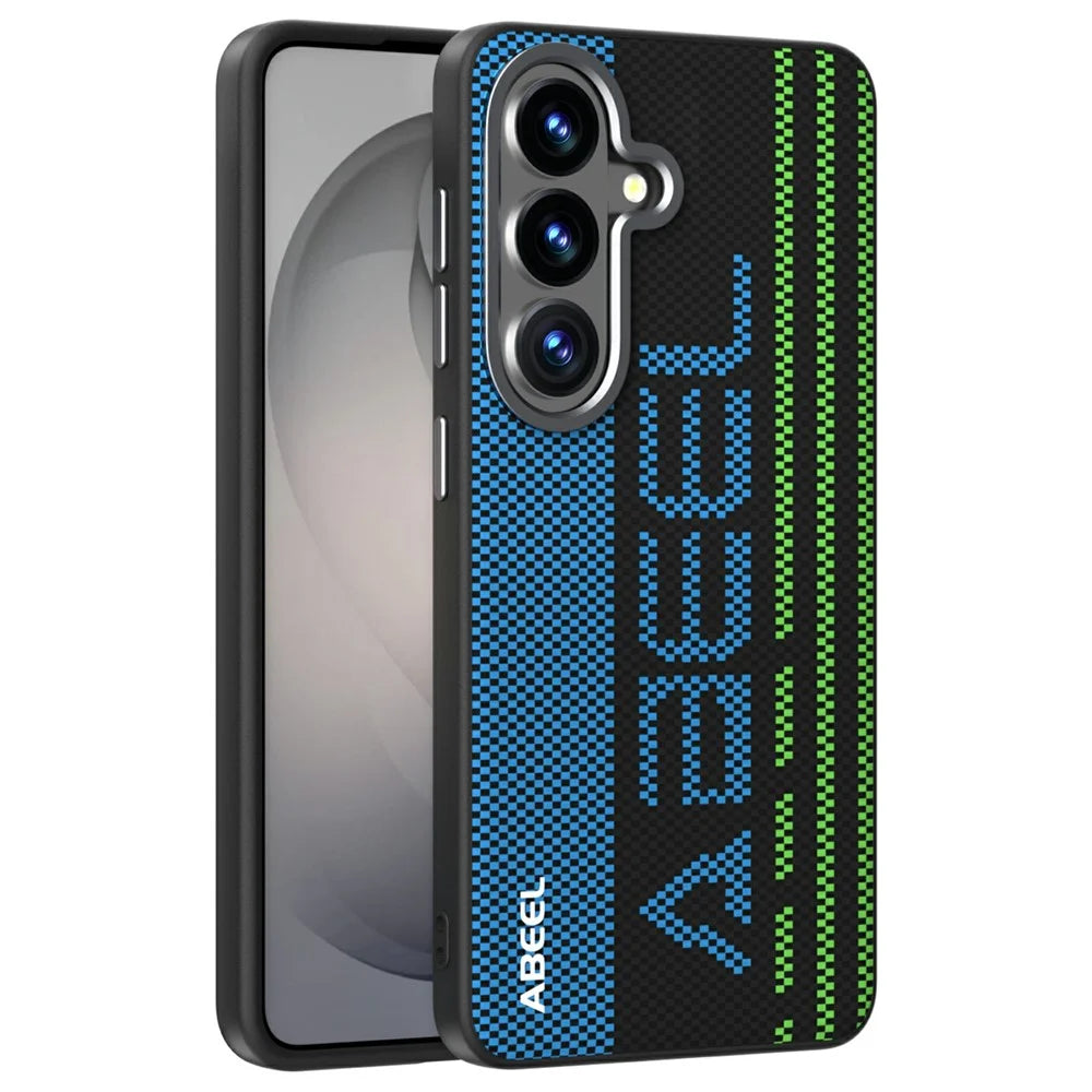 ABEEL For Samsung Galaxy S26+ Magnetic Case Micro-Embossing 6D Printed PC TPU Aluminum Alloy Leather Phone Cover - Outstanding No. 1 - 1