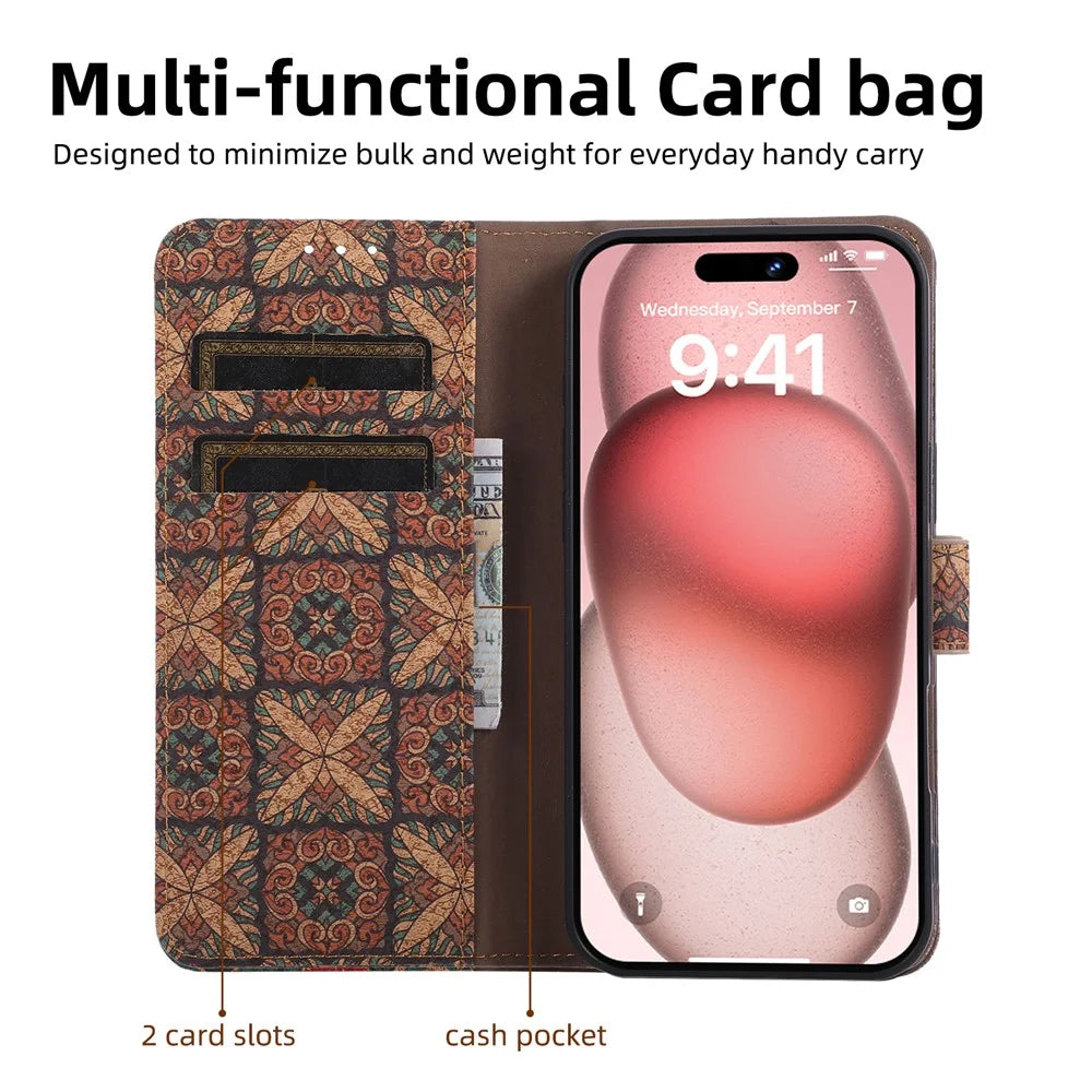 For Sony Xperia 1 VII Leather Wallet Case Bohemian-style TPU PU Phone Cover with Stand - Hearts - 2