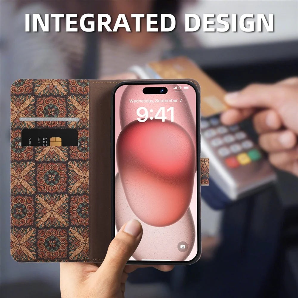 For Sony Xperia 10 VII Leather Wallet Case Bohemian-style TPU PU Phone Cover with Stand - Hearts - 4