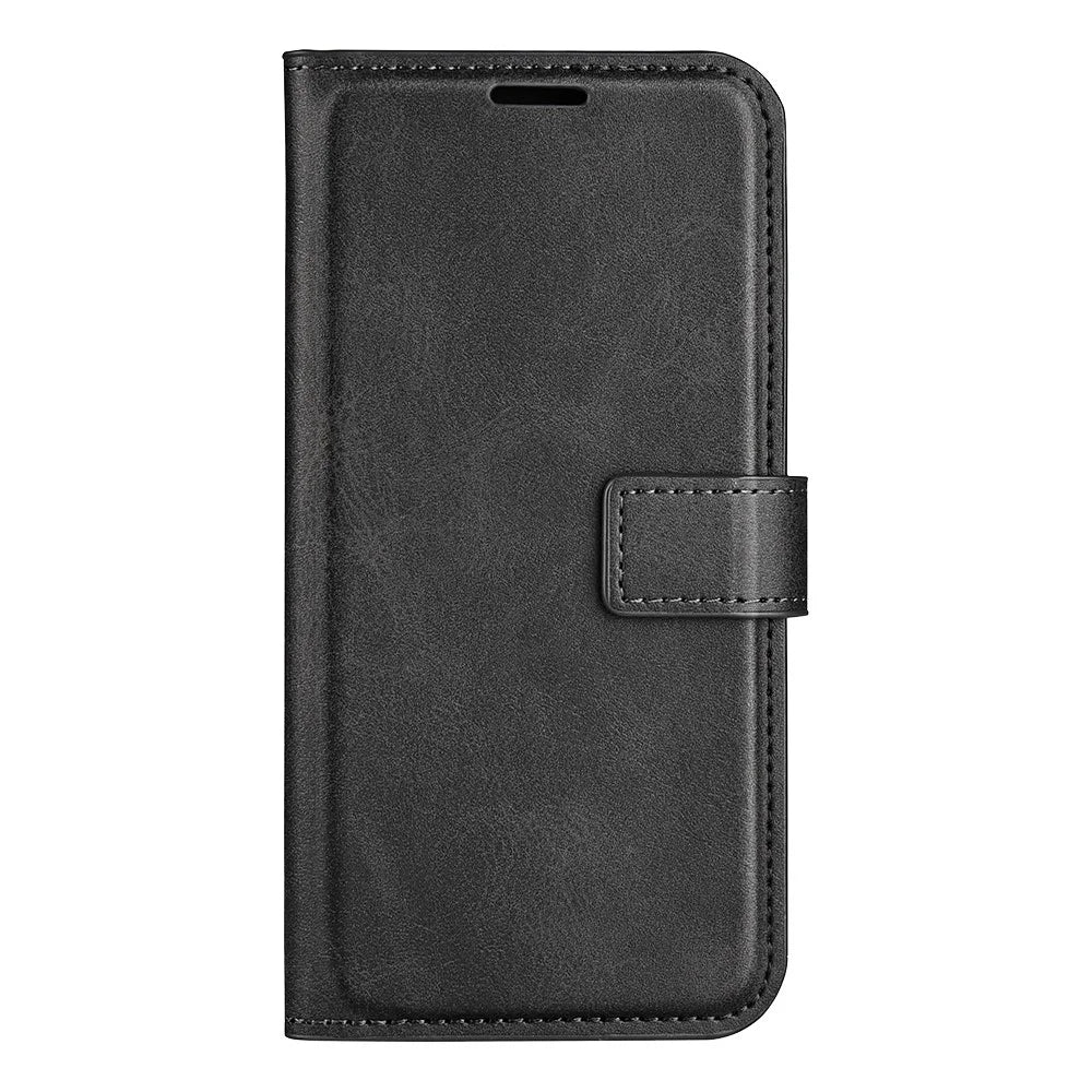 For Nothing Phone (3a) Lite 5G Stand Case Anti-Scratch Calf Texture Leather Phone Cover - Black - 7