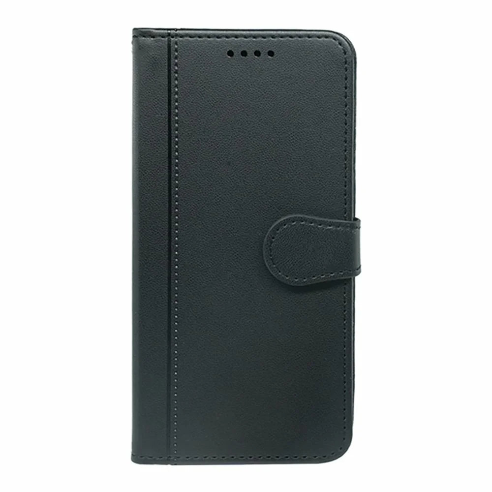 For Samsung Galaxy S26 Ultra Wallet Case Magnetic Snap Leather Phone Cover with Strap - Black - 5
