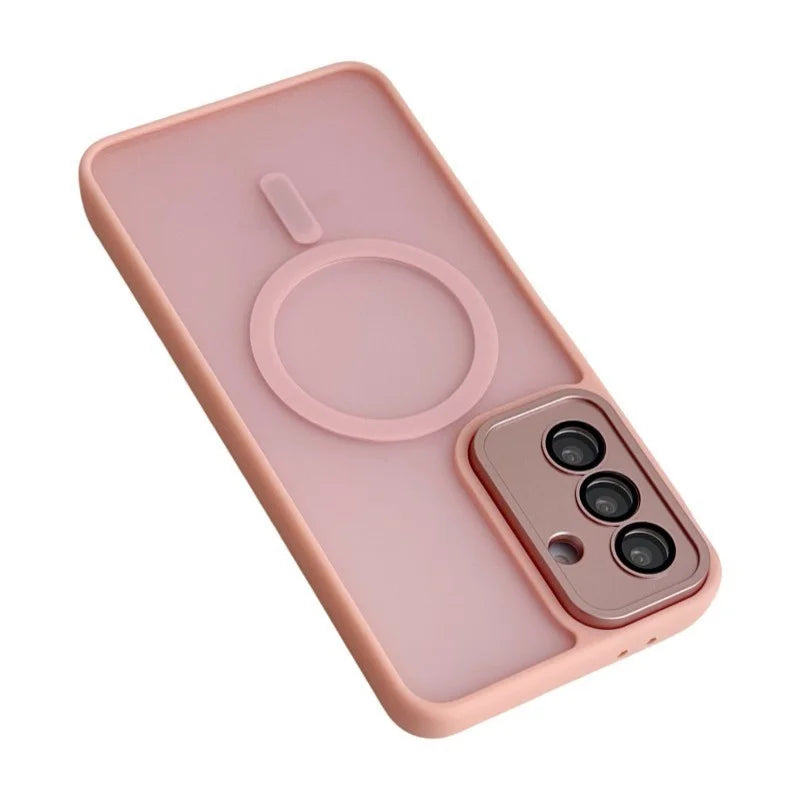 WANLONFENG For Samsung Galaxy A55 5G Magnetic Back Cover  QB1 Series PC TPU Shockproof Phone Case - Pink - 3