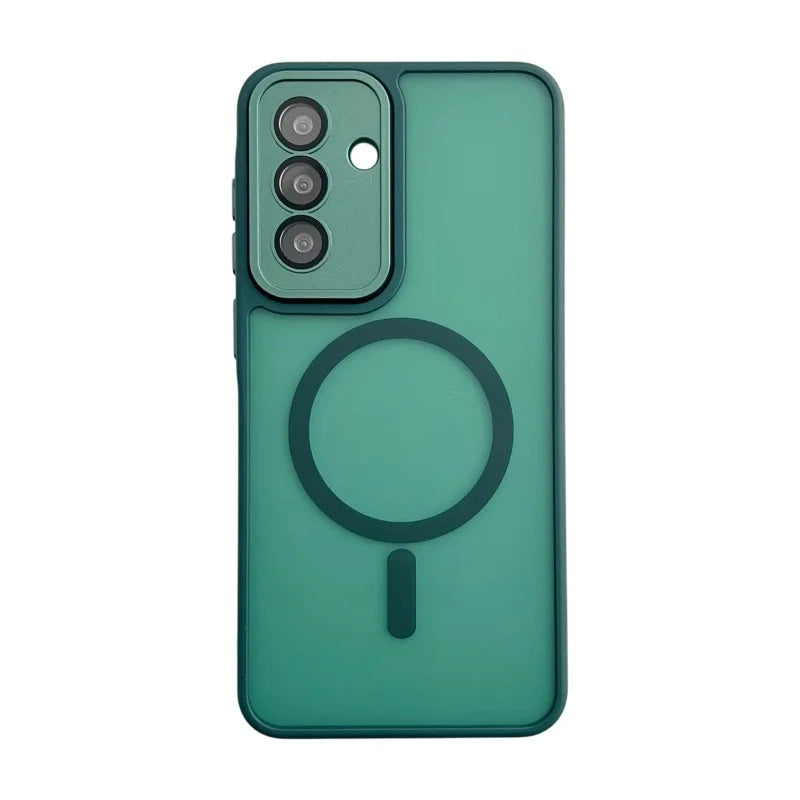 WANLONFENG For Samsung Galaxy A26 5G Magnetic Case  QB Series PC TPU Phone Cover with Screen Film - Dark Green - 2