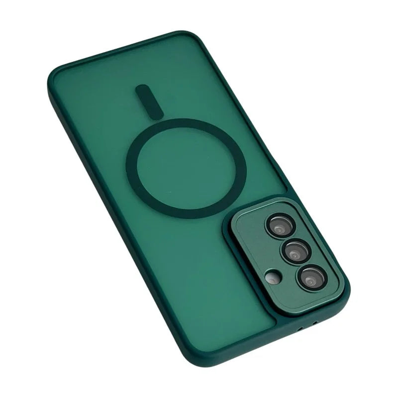 WANLONFENG For Samsung Galaxy A26 5G Magnetic Case  QB Series PC TPU Phone Cover with Screen Film - Dark Green - 4