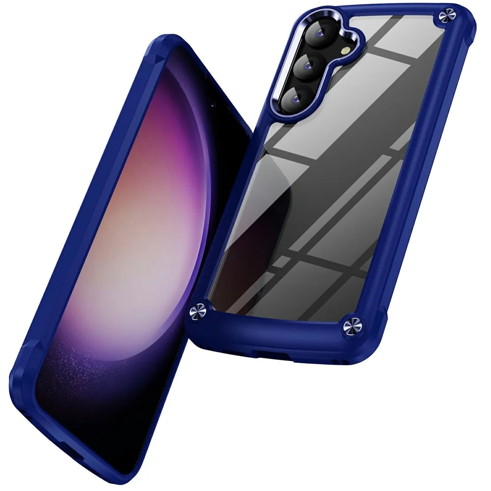For Samsung Galaxy S26 Case Anti-Drop Alloy Lens Frame PC + TPU Phone Cover - Blue - 2