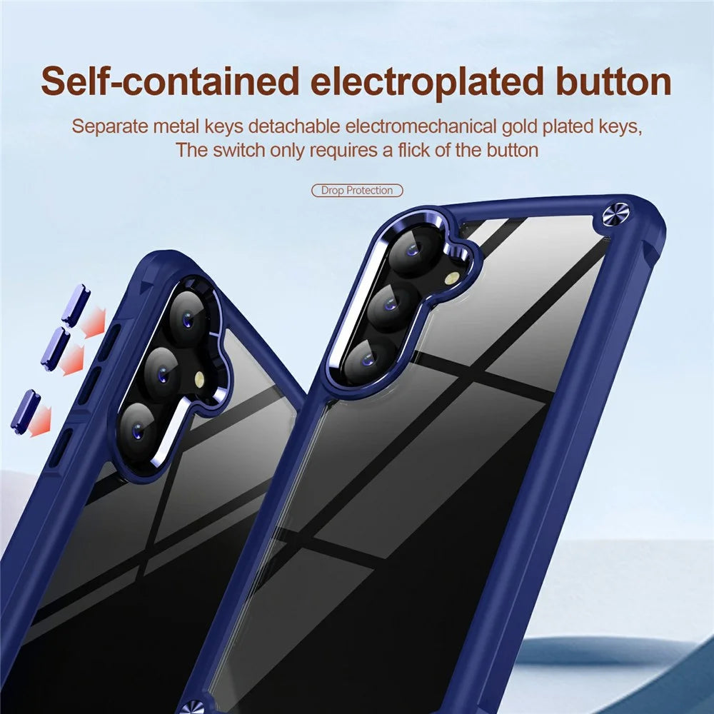 For Samsung Galaxy S26 Case Anti-Drop Alloy Lens Frame PC + TPU Phone Cover - Blue - 6
