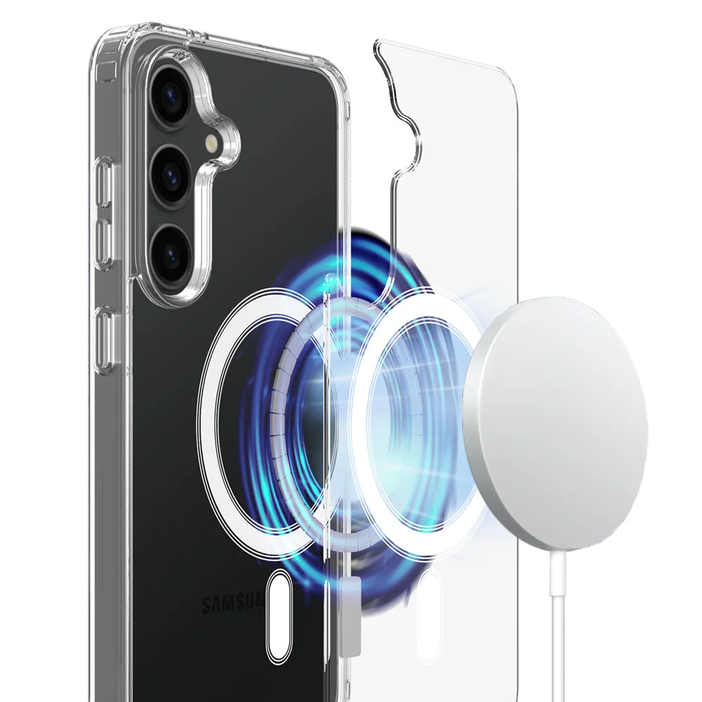 For Samsung Galaxy A57 5G Clear Phone Magnetic Case TPU + Acrylic Back Cover - Clear - 2