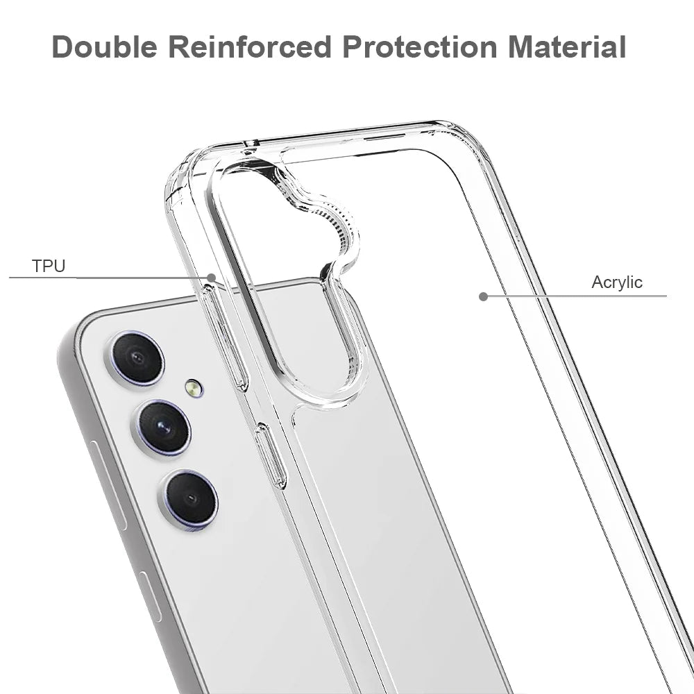 For Samsung Galaxy A37 5G Clear Phone Case TPU+Acrylic Shockproof Phone Back Cover - Clear - 2