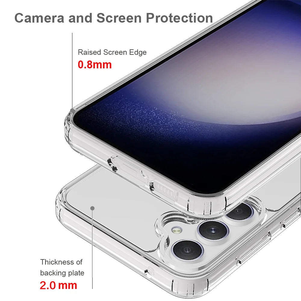 For Samsung Galaxy A37 5G Clear Phone Case TPU+Acrylic Shockproof Phone Back Cover - Clear - 5