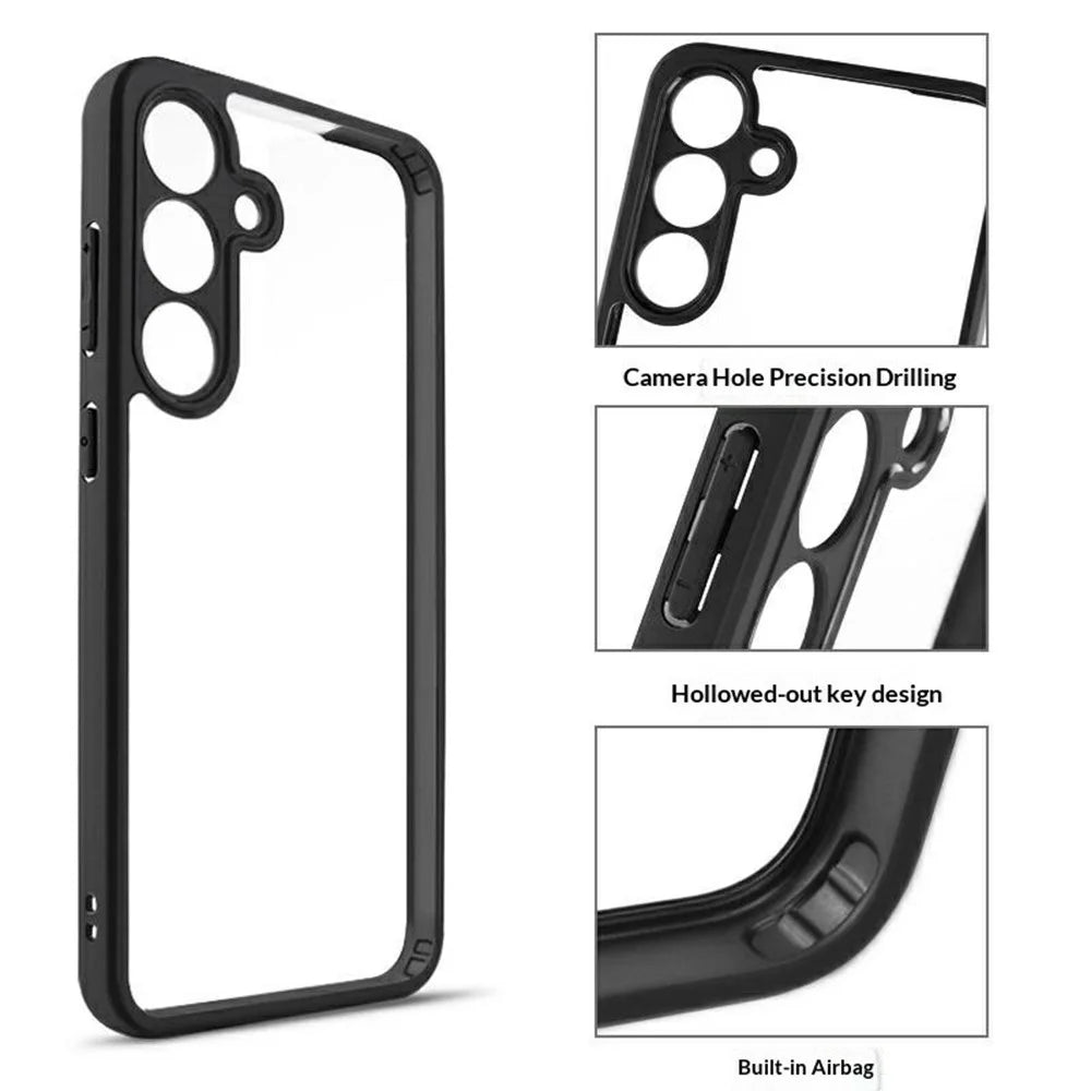 For Samsung Galaxy S26+ Phone Case Shockproof PC + TPU Clear Back Cover - Black+Transparent - 4
