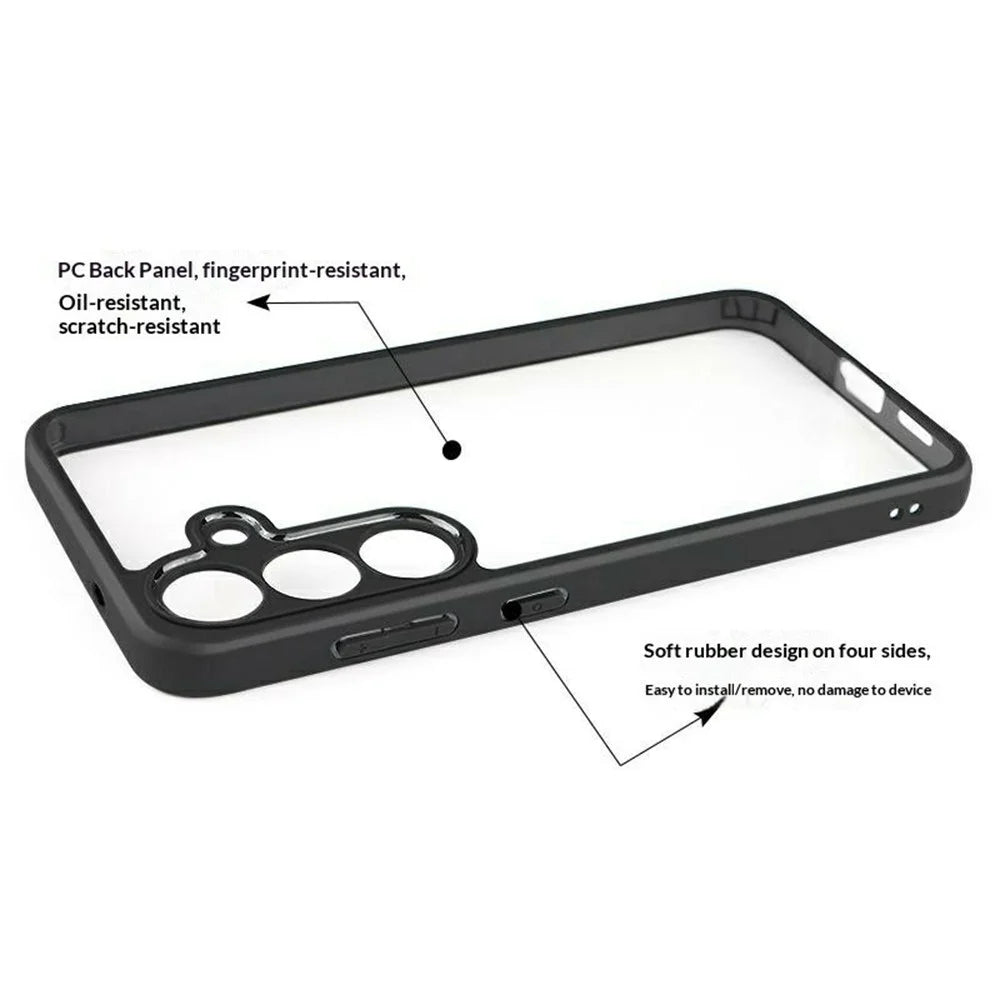 For Samsung Galaxy S26+ Phone Case Shockproof PC + TPU Clear Back Cover - Black+Transparent - 5