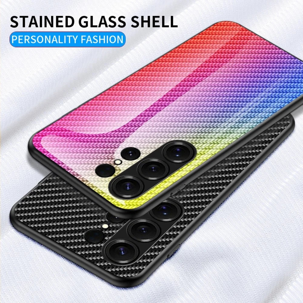 For Samsung Galaxy S26 Ultra Case Tempered Glass Shockproof Phone Cover - Blue Fiber - 7
