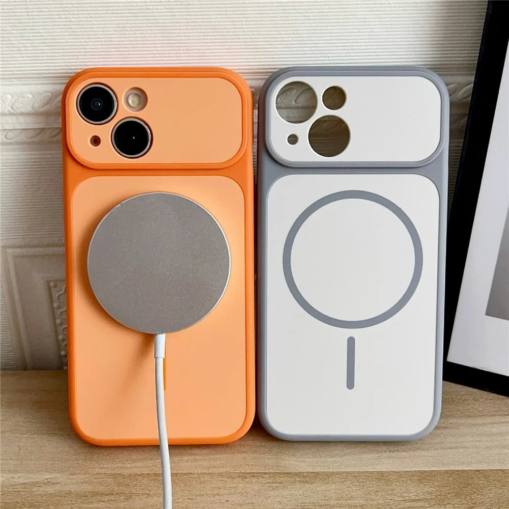 For iPhone 15 Case Compatible with MagSafe Dual Color Skin Touch TPU PC Shockproof Phone Cover - White - 2