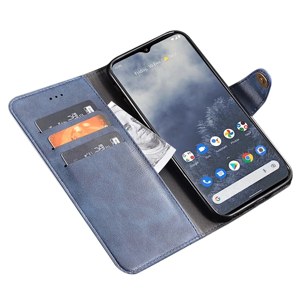 IDEWEI For Nokia X30 5G Full Protection Phone Case Fine Texture PU Leather Flip Wallet Cover Stand - Blue - 2