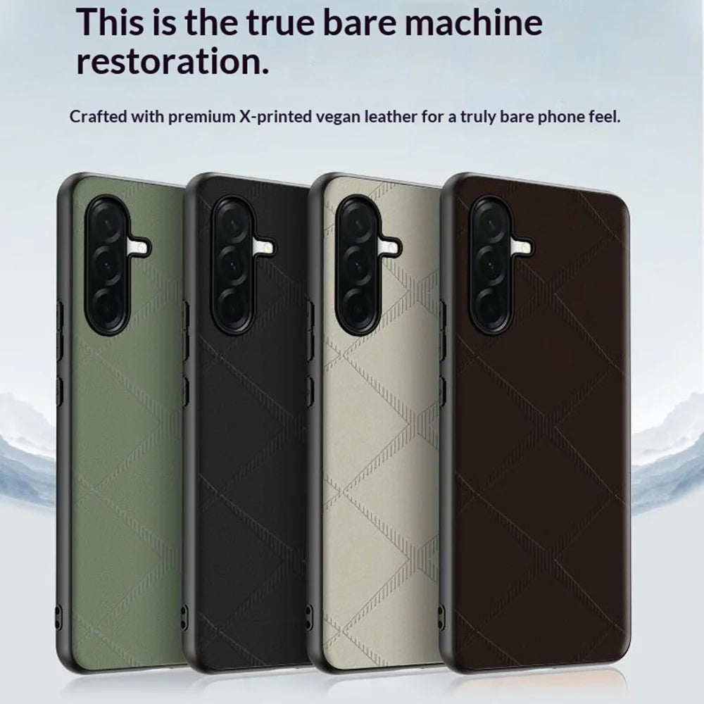 For Samsung Galaxy A36 5G Case X-Patterned TPU PU Leather PC Anti-Drop Phone Cover - Grey - 6