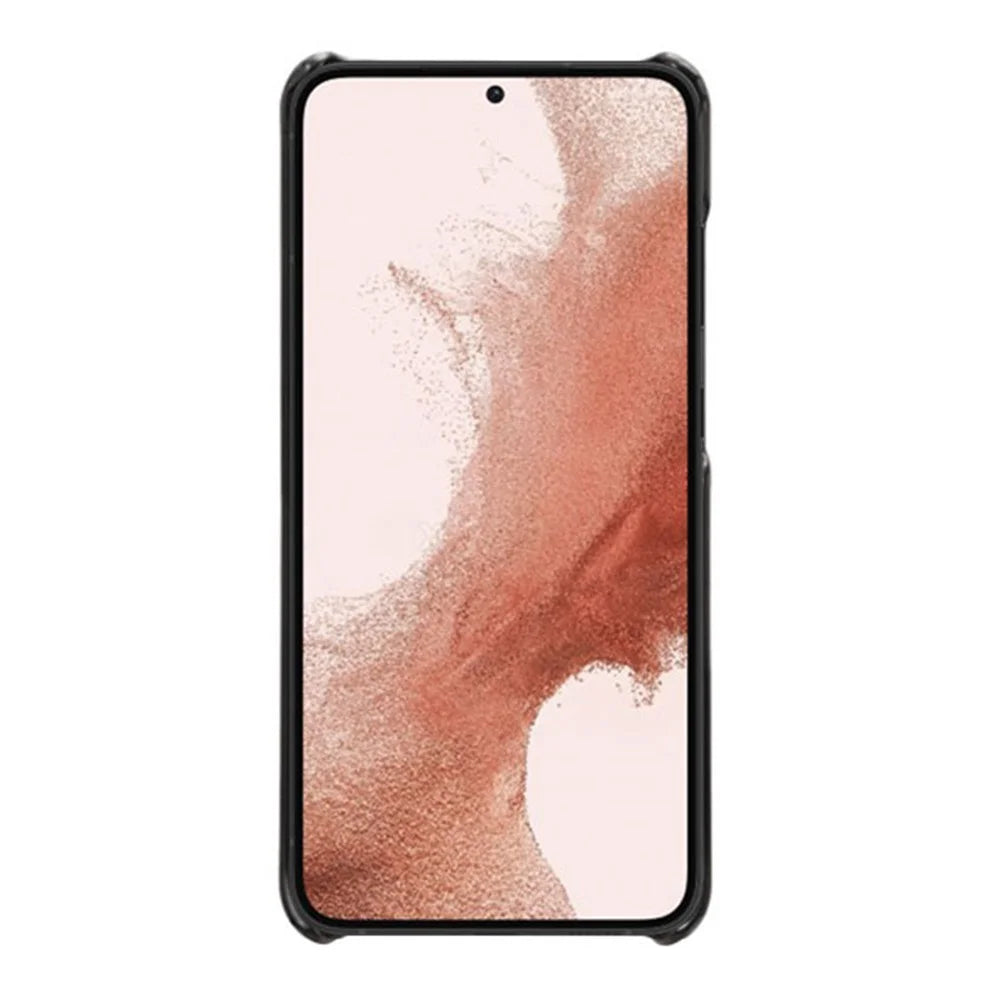 For Samsung Galaxy S23 Anti-scratch Mobile Phone Cover Calf Textured PU Leather Coated PC Protective Phone Case - Black - 2