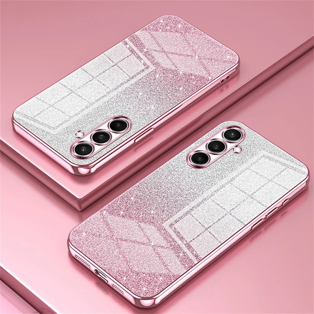 For Samsung Galaxy S26+ Case Electroplating Gradient Glitter TPU Phone Cover - Pink - 2