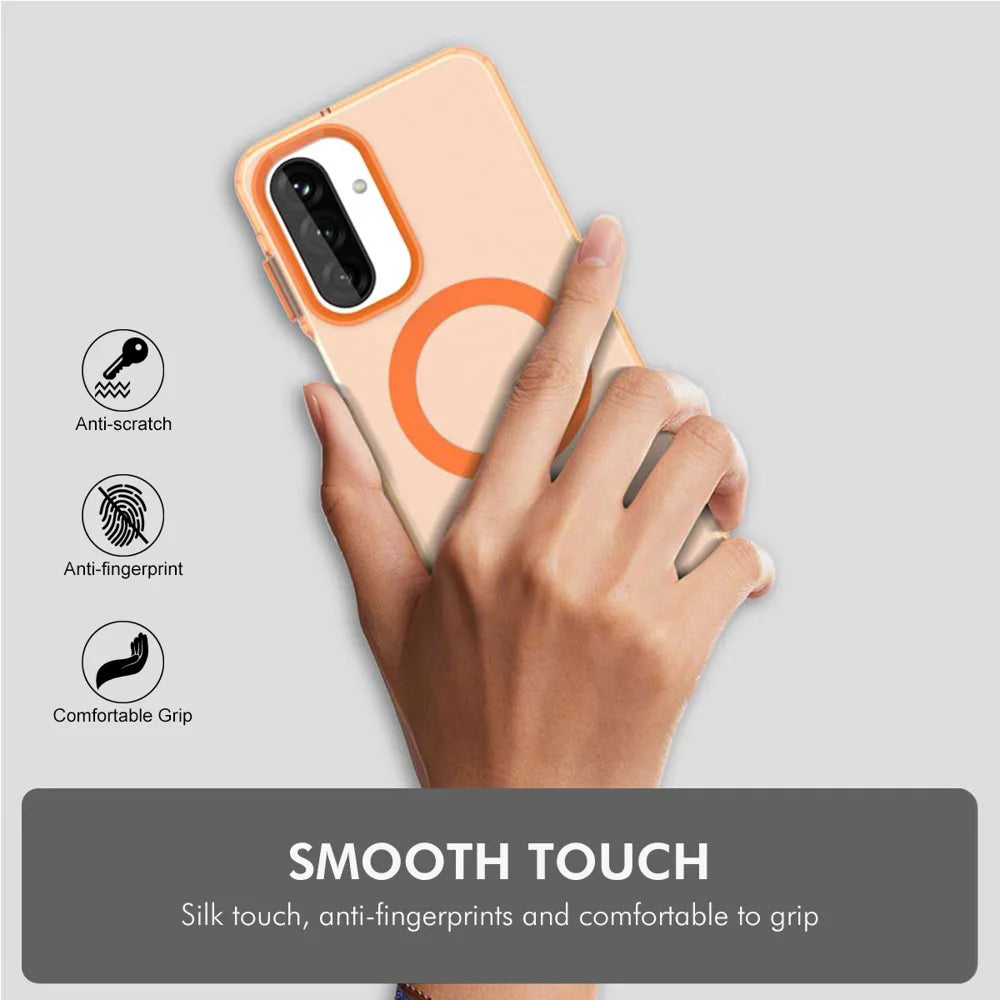 ENKAY HAT PRINCE For Samsung Galaxy A17 4G / Galaxy A26 5G / Galaxy A17 5G Magnetic Case with 9H Tempered Glass   PC TPU Phone Cover - White - 6