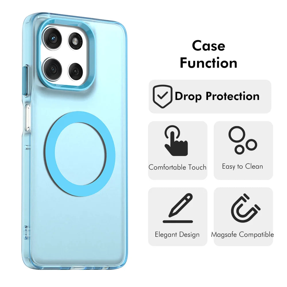 ENKAY HAT PRINCE For Motorola Moto G56 5G Magnetic Case with 9H Tempered Glass   PC TPU Phone Cover - White - 2