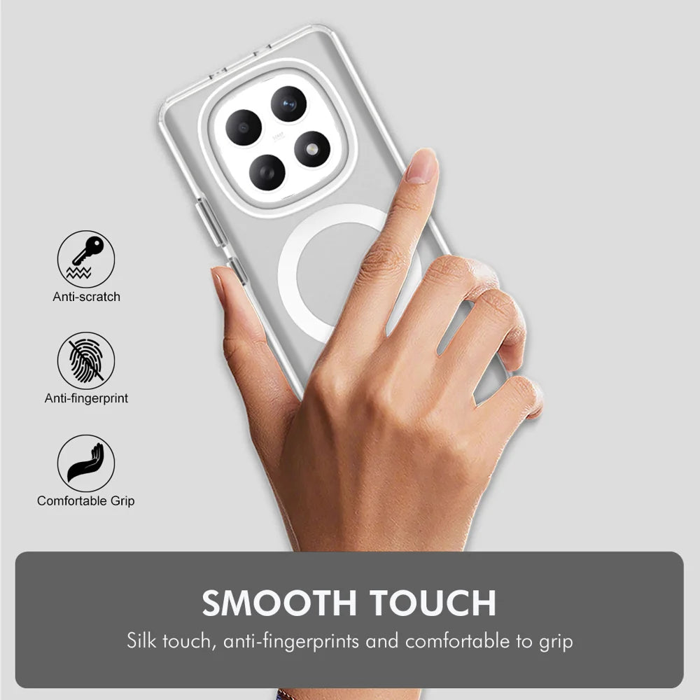 ENKAY HAT PRINCE For Xiaomi Poco M8 Pro 5G / Redmi Note 15 Pro+ 5G (Global)  Magnetic Case with Hydrogel Film PC TPU Phone Cover - White - 6