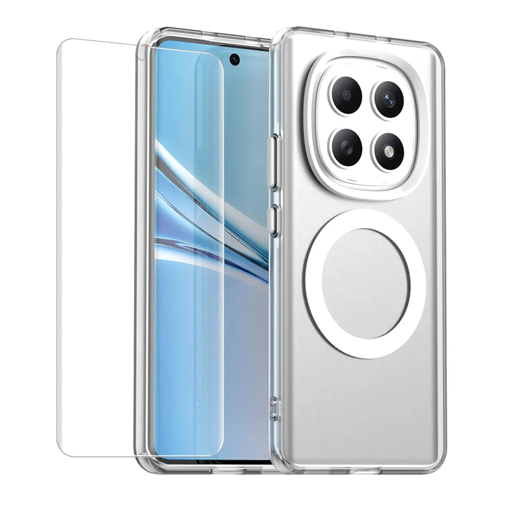 ENKAY HAT PRINCE For Xiaomi Poco M8 5G / Redmi Note 15 5G (Global) / 15 4G (Global)  Magnetic Case with Hydrogel Film PC TPU Phone Cover - White - 1