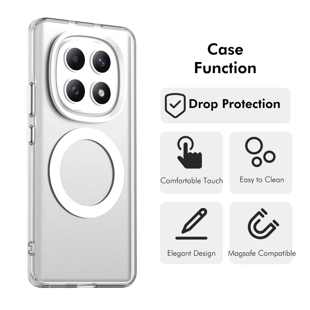 ENKAY HAT PRINCE For Xiaomi Poco M8 5G / Redmi Note 15 5G (Global) / 15 4G (Global)  Magnetic Case with Hydrogel Film PC TPU Phone Cover - White - 2