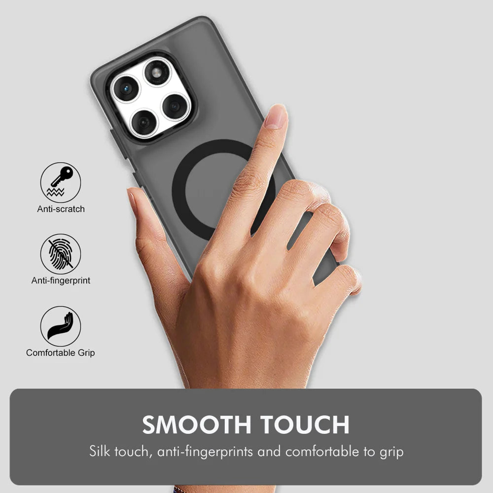 ENKAY HAT PRINCE For Motorola Edge 60 Pro 5G  Magnetic Case with Hydrogel Film PC TPU Phone Cover - White - 6