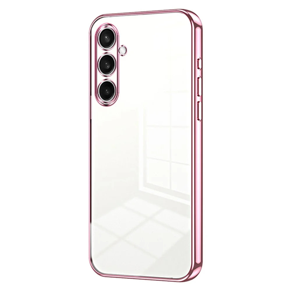 For Samsung Galaxy S26 Case Electroplating Frame Soft TPU Phone Cover - Pink - 1