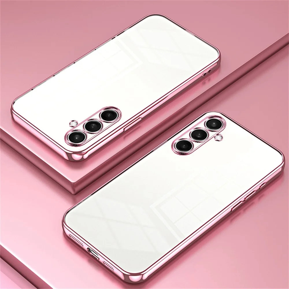 For Samsung Galaxy S26+ Case Electroplating Frame Soft TPU Phone Cover - Pink - 2