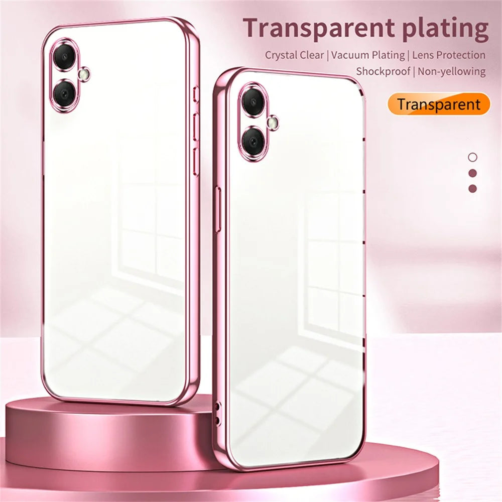 Phone Case For Samsung Galaxy A06 5G  /  A06 4G Electroplating Frame Soft TPU Phone Cover - Pink - 2