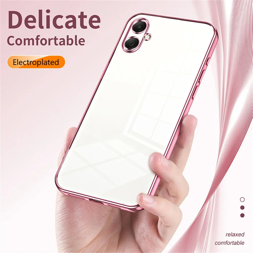 Phone Case For Samsung Galaxy A06 5G  /  A06 4G Electroplating Frame Soft TPU Phone Cover - Pink - 4