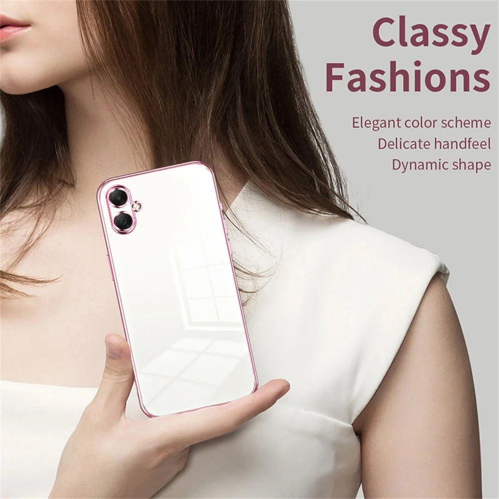 Phone Case For Samsung Galaxy A06 5G  /  A06 4G Electroplating Frame Soft TPU Phone Cover - Pink - 6