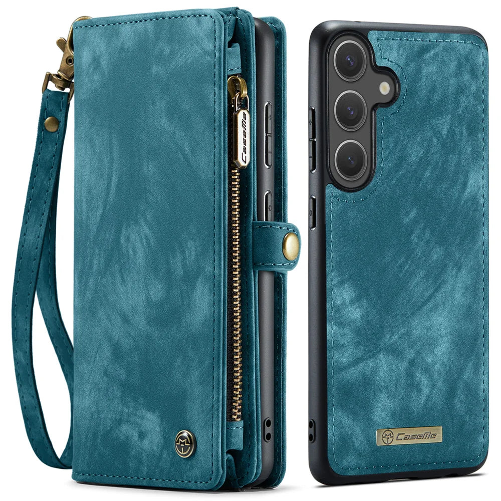 CASEME For Samsung Galaxy S26 Phone Cases  008 Leather Cover with Detachable Wallet and Strap - Blue - 2
